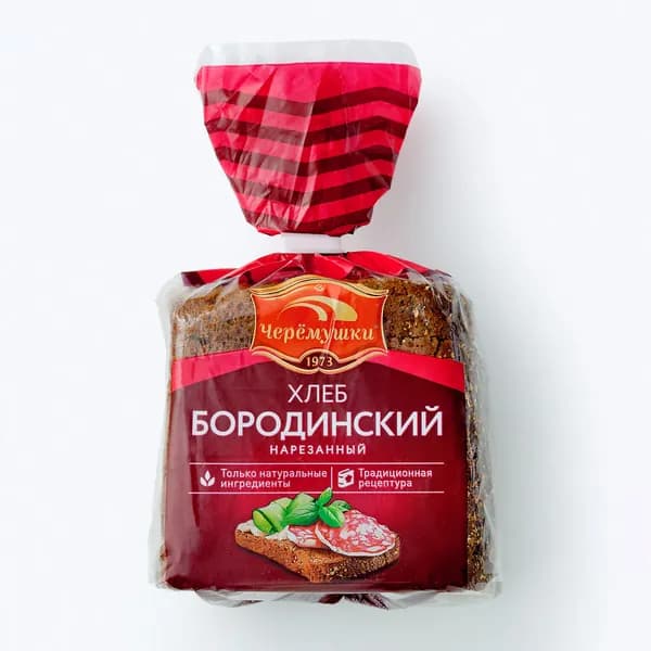 Хлеб "Бородинский", половинка внарезку, 390 гр, Черёмушки