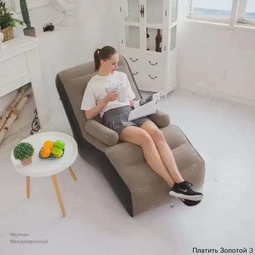 Бескаркасный диван Матрас, Бархат, Размер XXXXXL,темно-коричневый