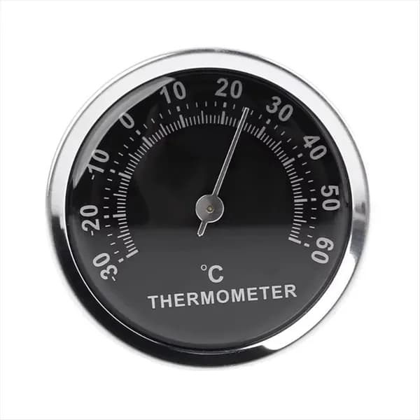 Миниатюрный механический термометр для дома и улицы, -30 60 C, точность 2 C, с двусторонним скотчем / корпус ПВХ, черный