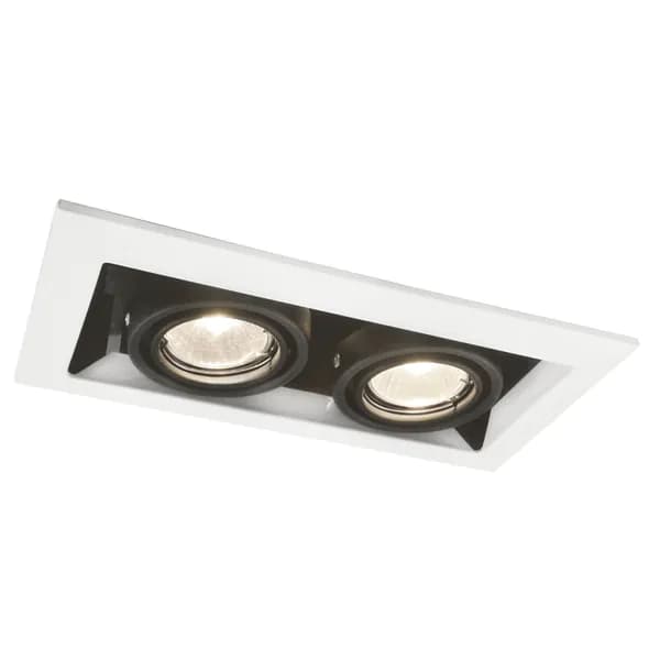 Карданный встраиваемый светильник точечный Arte Lamp CARDANI PICCOLO A5931PL-2WH на 2 лампы GU10 2x50Вт IP20 для кухни и прихожей белый