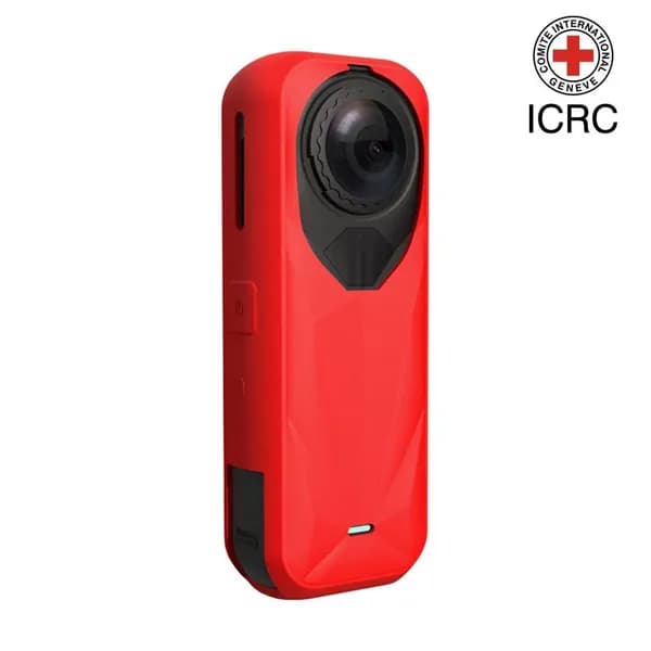 Чехол силиконовый для Insta360 X5 красный, защита от пыли и ударов