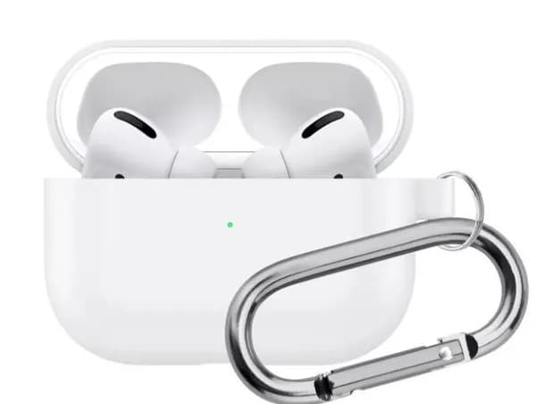 Чехол для AirPods Pro, белый с карабином