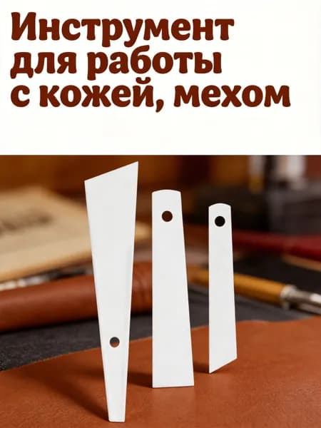 Набор пластиковых белых шпателей для клея для обработки кожи из 3 шт