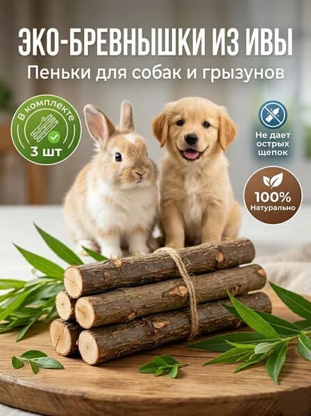 Толстые ветки для грызунов и палочки для собак, пеньки из ивы для кроликов и шиншилл, деревянная игрушка погрызушка для маленьких собак, лакомство для зубов.