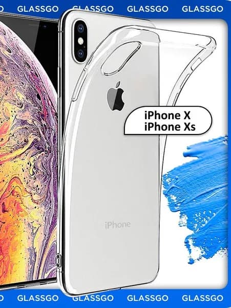 Чехол силиконовый прозрачный, накладка на Айфон / iPhone X / Xs / 10