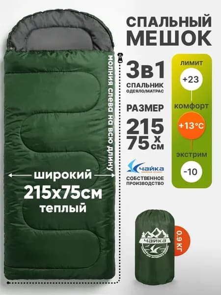 Спальный мешок туристический летний одноместный