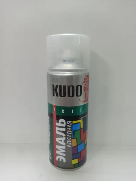 KUDO Аэрозольная краска Гладкая, Алкидная, Глянцевое покрытие, 0.52 л, салатовый