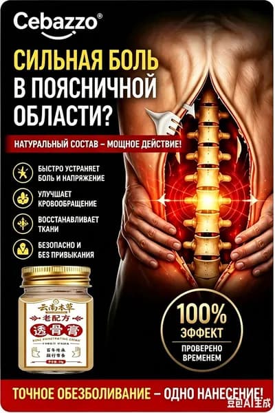 Мазь для спины от боли в пояснице, грыжи поясничного диска,Крем для спины и мышц при болях, 55 г