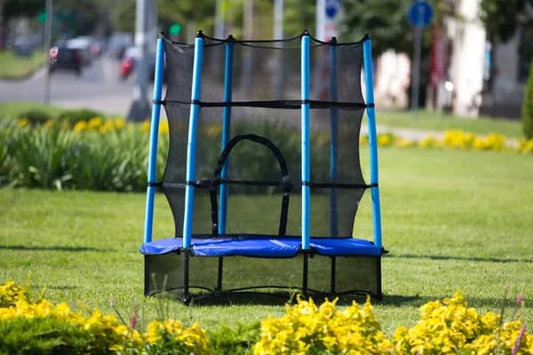 Детский каркасный батут для дома с защитной сеткой внутренней Trampoline 5 ft 140 см (Синий)