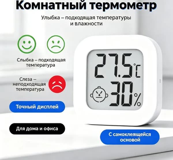 Гигрометр комнатный для измерения влажности и температуры
