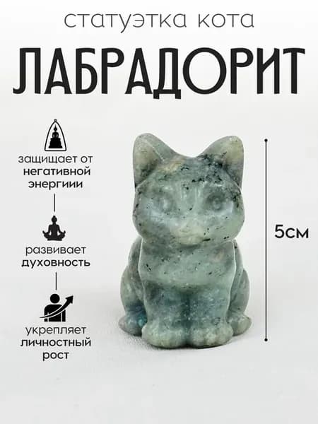 Фигурка кот Лабрадорит