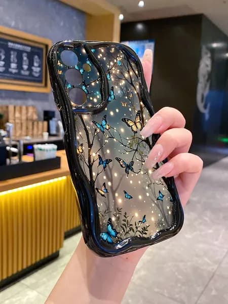 Чехол на Galaxy A56 5G с закруглённым краем, защитный от падений и узором, великолепная защитная крышка в виде бабочки