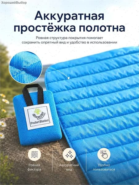 Портативное компактное покрывало для пикника и отдыха на природе, в чехле