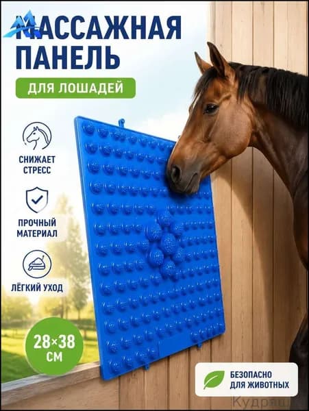 Щетка-расческа для лошади, настенная, для чистки и массажа, размер 37х27 см, прочная, для стойла