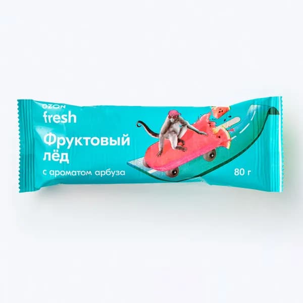 Фруктовый лед с ароматом арбуза 80 г, Эскимо Ozon fresh