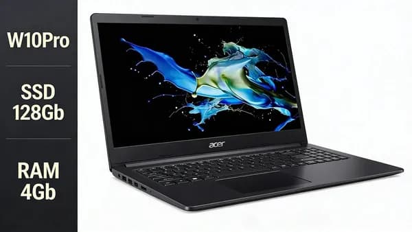 Ноутбук 15.6", RAM 4 ГБ 128 ГБ, Windows Pro, черно-серый