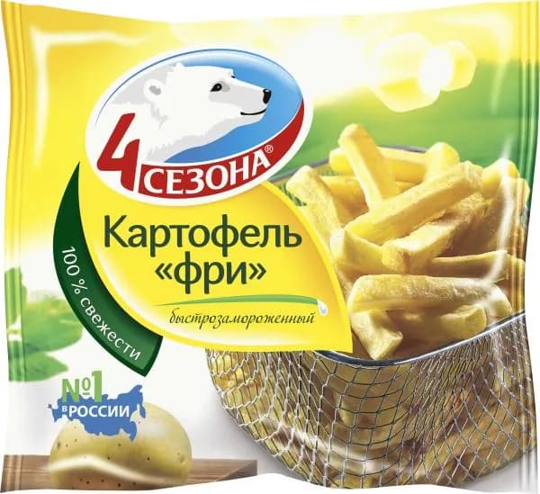Картофель Фри 4 Сезона быстрозамороженный 900г