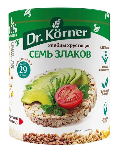 Хлебцы Dr. Korner хрустящие 7 злаков, 100г