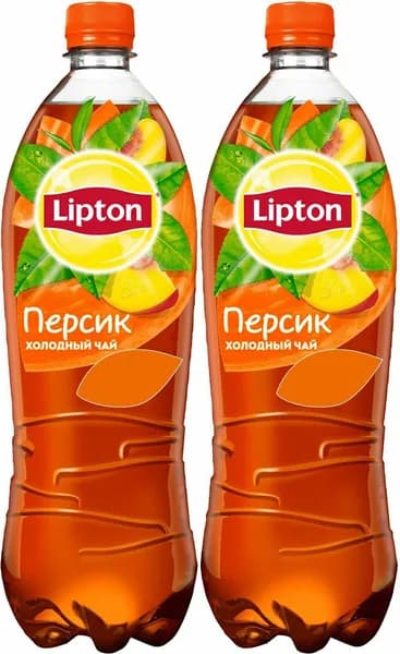 Холодный чай Lipton персик, комплект: 2 упаковки по 1 л