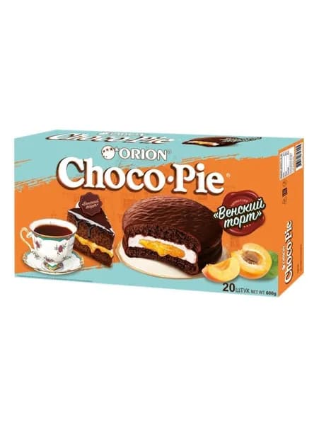 Пирожное в шоколадной в глазури Choco-Pie Венский торт, 600 г