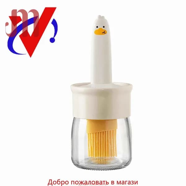 Бутылка для масла с силиконовой кисточкой для наметки, контейнер для дозатора масла для кухни, выпечки, приготовления пищи на гриле, бежевый