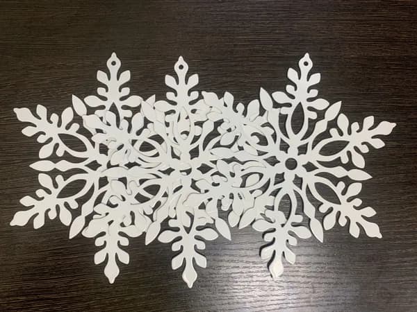 Трафарет/Снежинка 14х14 см / Елочное украшение