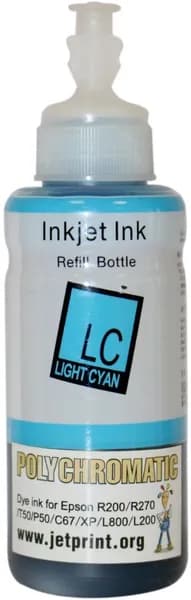 Чернила водные Polychromatic Light Cyan для струйного принтера Epson L800 L200 R270 P50 XP R200 C79 C67