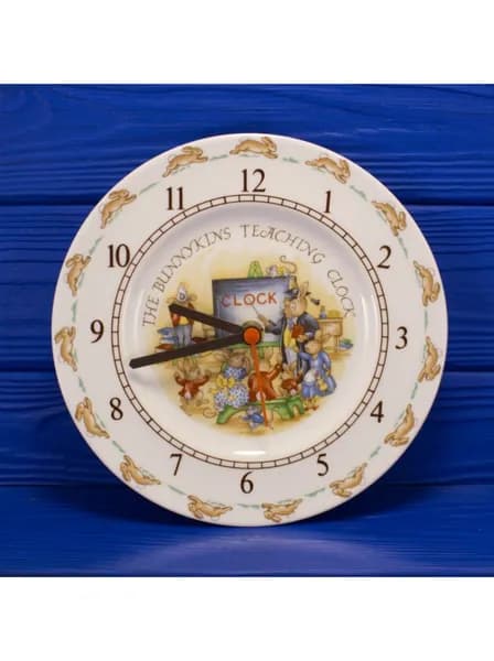 Royal Doulton часы настенные The Bunnykins Teaching Clock, коллекционные, винтажные