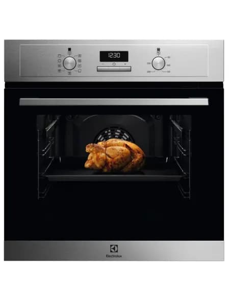 Electrolux духовой шкаф EOF 3H50BX, Объём 65 литров, Гриль, Конвекция, 8 Режимов, Утапливаемые переключатели, Телескопические направляющие, Очистка паром, Таймер с отключением, 60 см