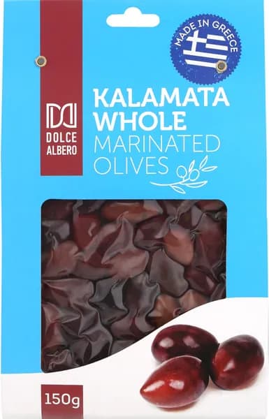 Маслины каламата с косточкой DOLCE ALBERO, с травами, 150 г, Греция