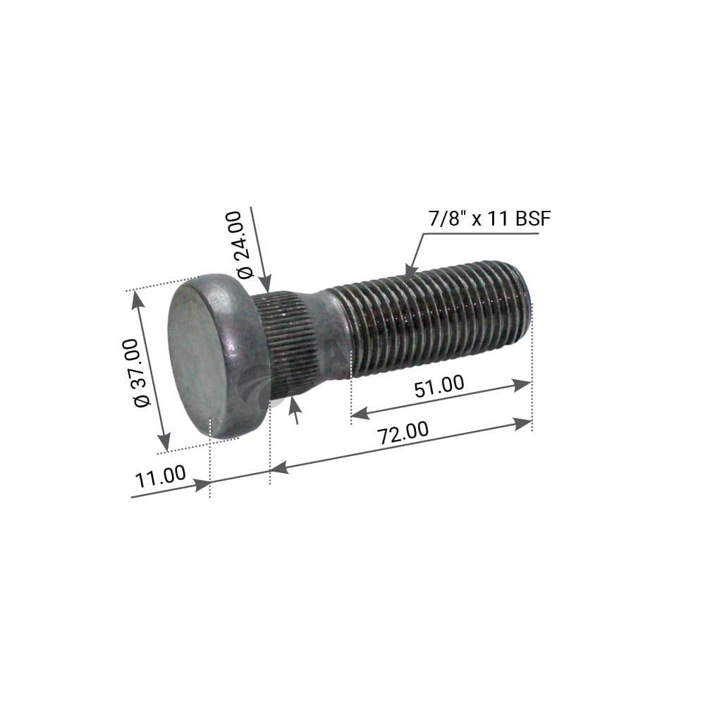 Болт колеса 7/8"x11BSFх72/48 Scania P/G/R/T 100.587 MANSONS