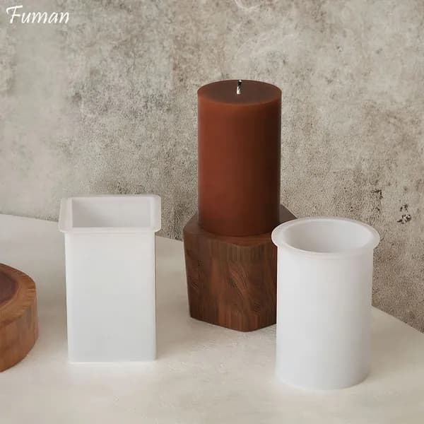 Силиконовая форма для свечей DIY, цилиндр, полоски, сердце, шестигранник, многоразовая