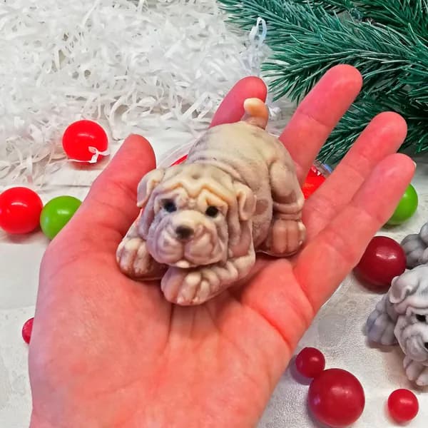 NatureSpa сувенирное мыло "Шарпей" коричневый в подарочном пакетике