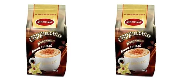 Aristocrat Кофейный напиток Капучино Ванильный, растворимый, 300 г, 2 уп