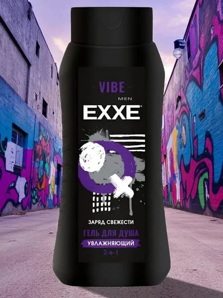 Exxe Vibe - Гель для душа мужской увлажняющий 2в1 Заряд свежести 400 мл