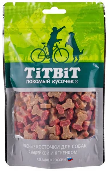 TiTBiT косточки мясные для собак Индейка и ягненок, 145 г.
