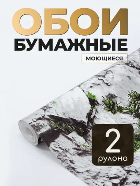 Обои бумажные моющиеся для кухни и прихожей 53 см * 10 м