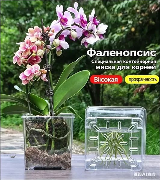 Горшок для цветов 3.2 л,, 1 шт, цвет прозрачный