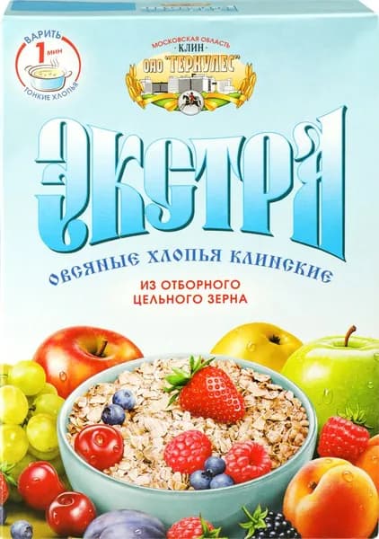 Хлопья овсяные КЛИНСКИЕ Экстра №3, 400г x 3 упаковки