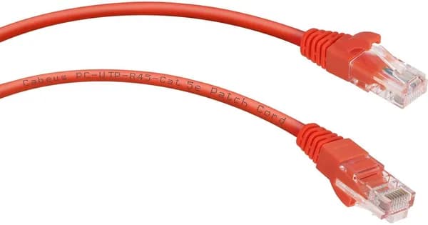 Патч-корд Cabeus U/UTP вилка RJ-45 кат.5E 0.3м красный ПВХ (PC-UTP-RJ45-CAT.5E-0.3M-RD)