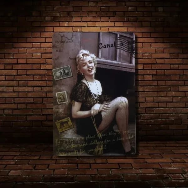 Табличка на стену металлическая декоративная MONROE винтаж 20х30 см