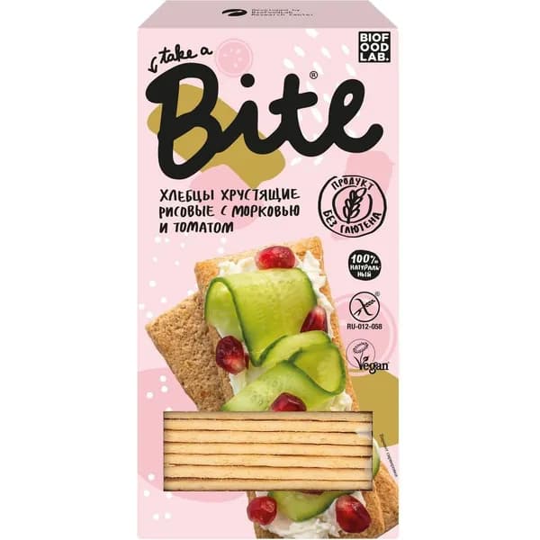 Хлебцы рисовые Take a Bite хрустящие с морковью и томатом 150 г