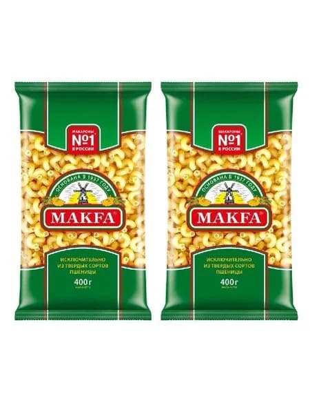 Макароны Макфа Витки, 2шт по 400гр