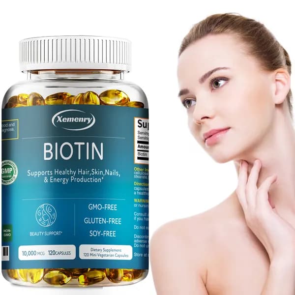 Биологически активная добавка Xemenry Biotin 10000 мкг - Поддерживает здоровье волос, кожи и ногтей, а также выработку энергии