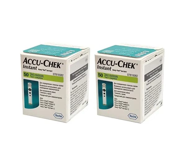 Accu chek instant тест полоски, Тест полоски для глюкометра, 100 шт