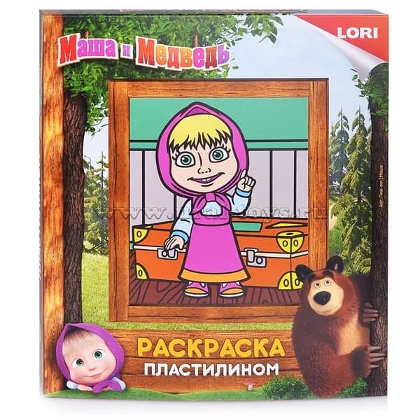Раскраска пластилином Маша и Медведь Маша