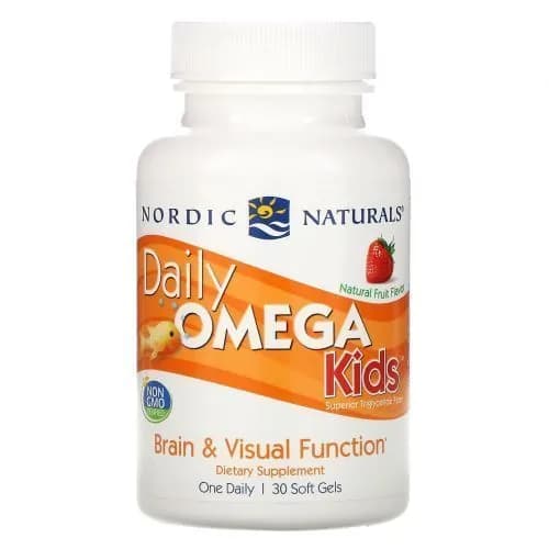 Nordic, Омега-3 для детей, Omega-3 Kids, вкус фрукты, 500 мг, 30 жеват.капсул
