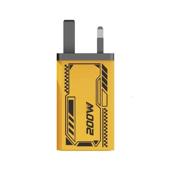 Высокая мощность 200W настенное устройство 2 USB, Желтый - UK
