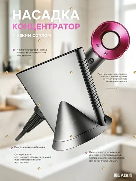 Насадка узкая для фена Dyson Дайсон концентратор магнитный совместимый