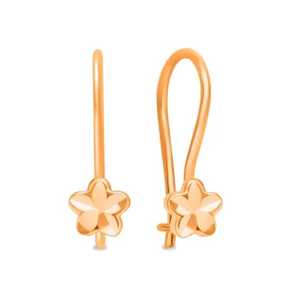 Серьги детские из красного золота 375 пробы 585GOLD